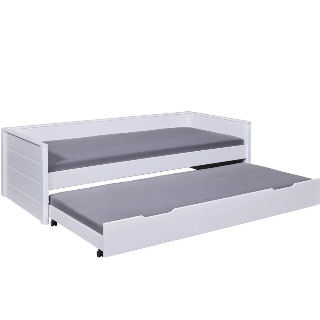 Lit multi fonction DREAM THE FUTURE blanc 90x200 Sommiers inclus Matelas non inclus