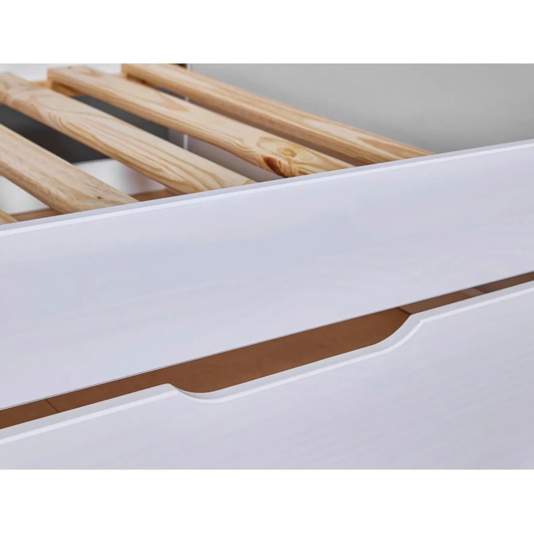Lit multi fonction DREAM THE FUTURE blanc 90x200 Sommiers inclus Matelas non inclus