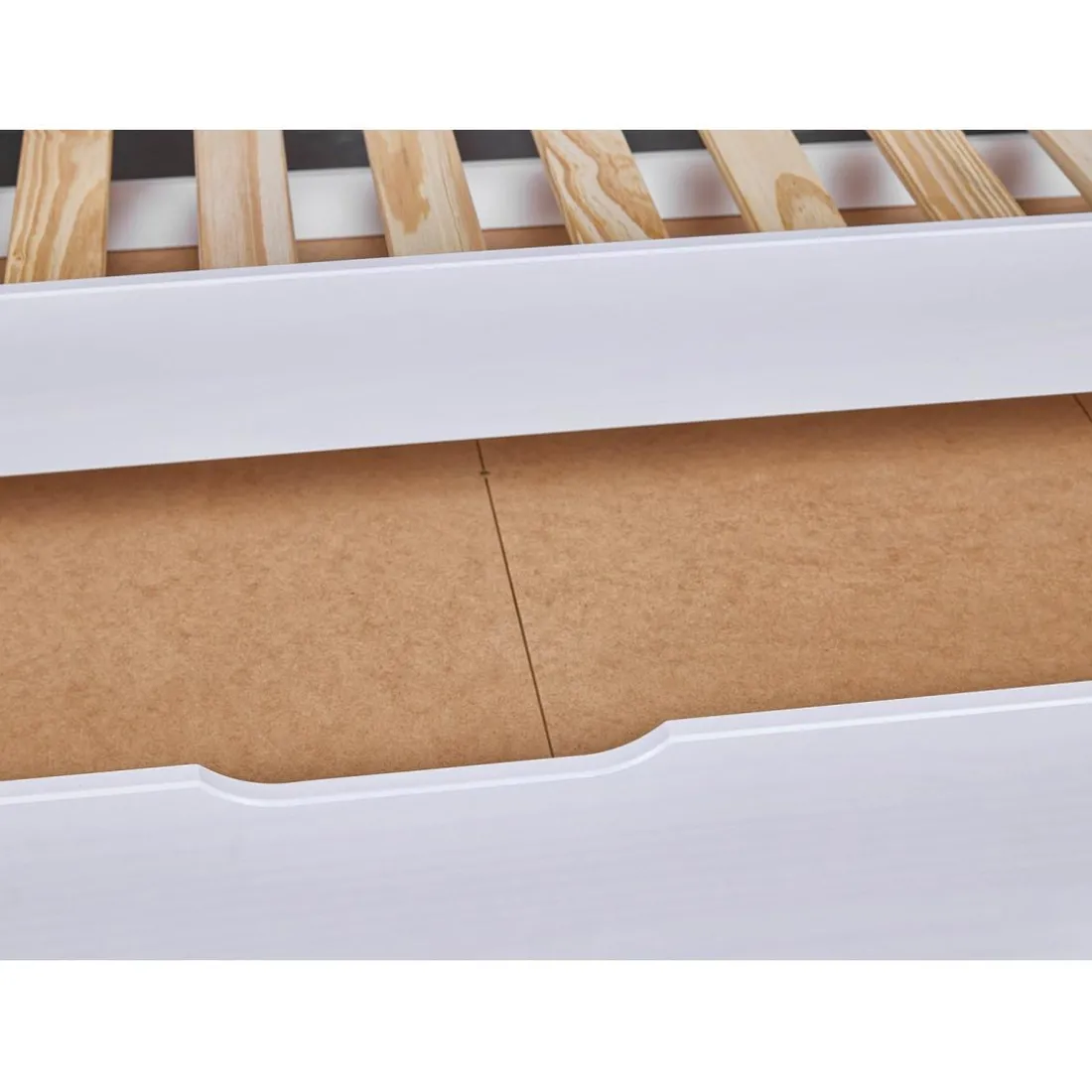 Lit multi fonction DREAM THE FUTURE blanc 90x200 Sommiers inclus Matelas non inclus