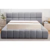 Lit-coffre complet avec rebords matelassés Tissu Gris foncé