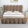 Lit-coffre design boule Bilbola avec sommier relevable Velours Taupe