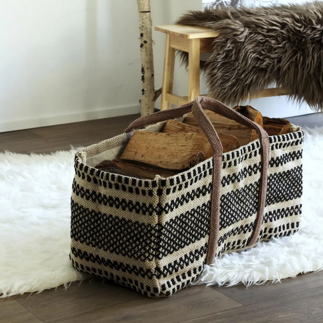 Logue sac à buches jacquard