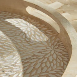 Lot 2 Plateaux arrondis en bois de manguier FACTORY