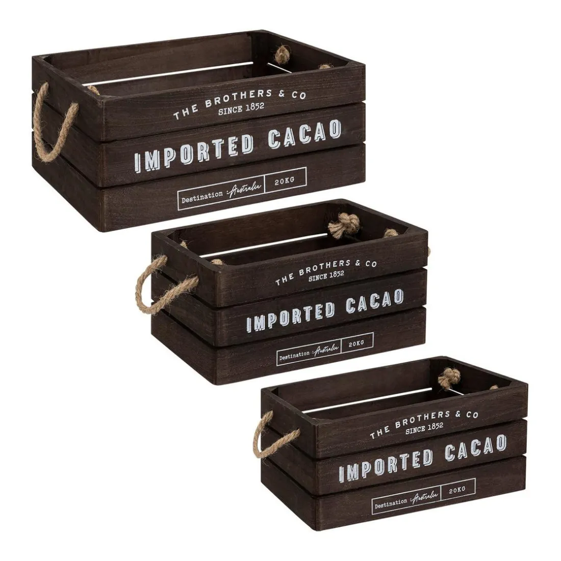 Lot de 3 cagettes en bois DENYS