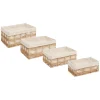 Lot de 4 cagettes en rotin
