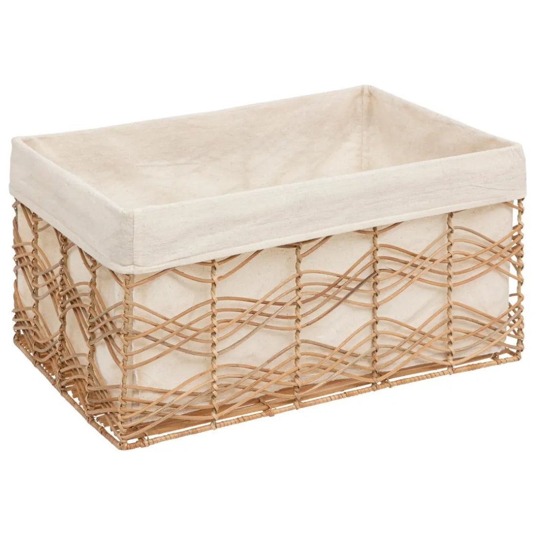 Lot de 4 cagettes en rotin