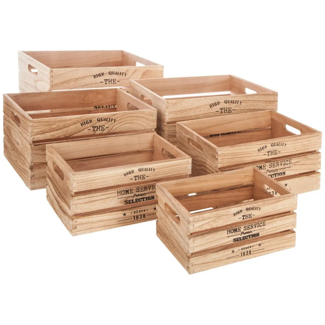 Lot de 6 caisses cagettes Factory