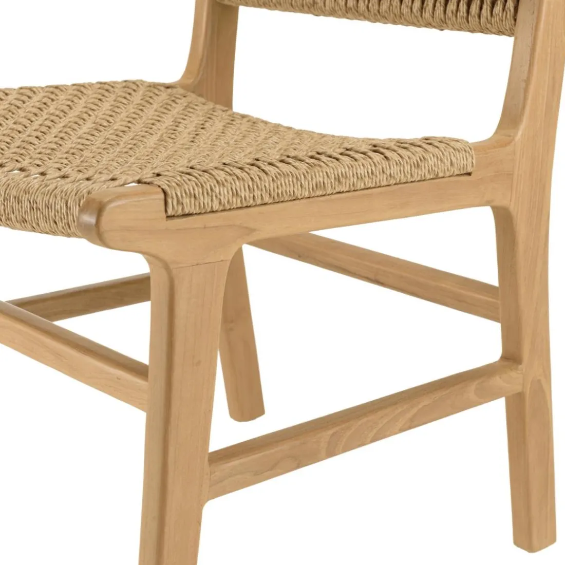 Lot de 2 chaises jardin teck naturel rotin synthétique beige VALERIA