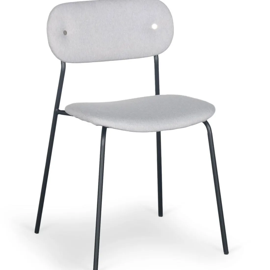 Lot de 4 chaises modernes Stellair Tissu Gris