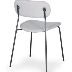 Lot de 4 chaises modernes Stellair Tissu Gris