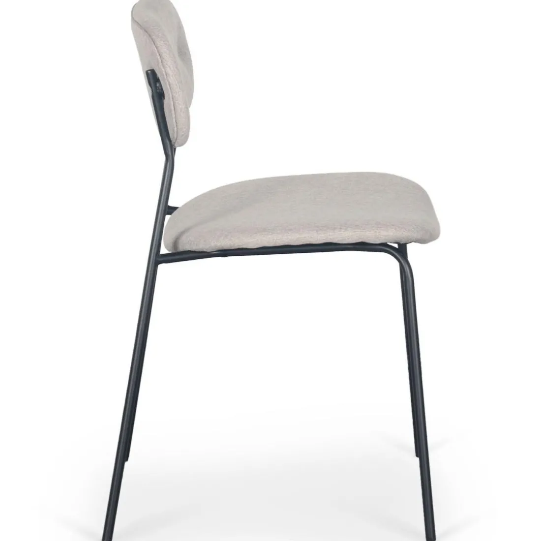 Lot de 4 chaises modernes Stellair Tissu Beige