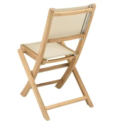 Lot de 2 chaises pliantes textilène couleur beige
