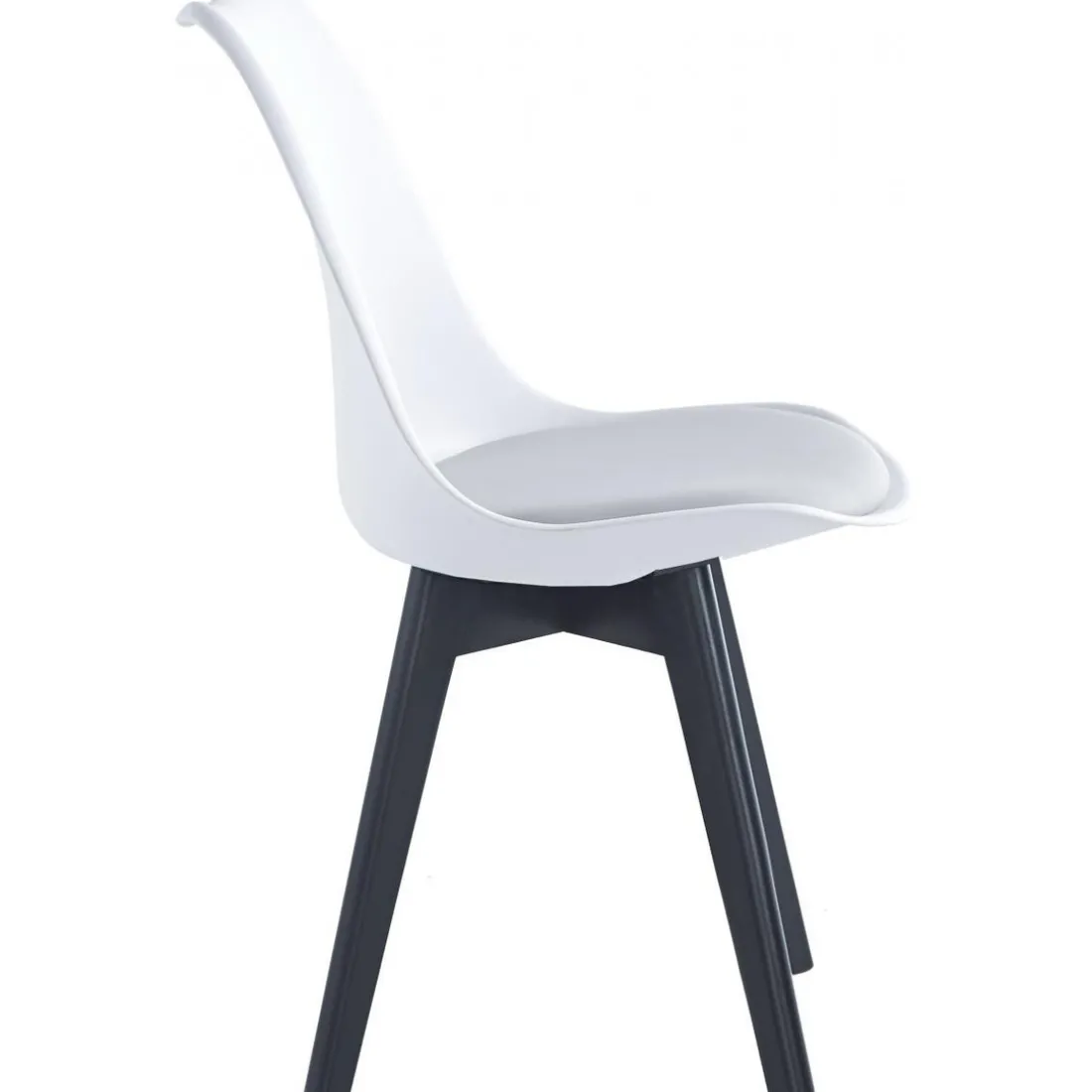 Lot de 4 chaises scandinaves Pieds en bois Blanc