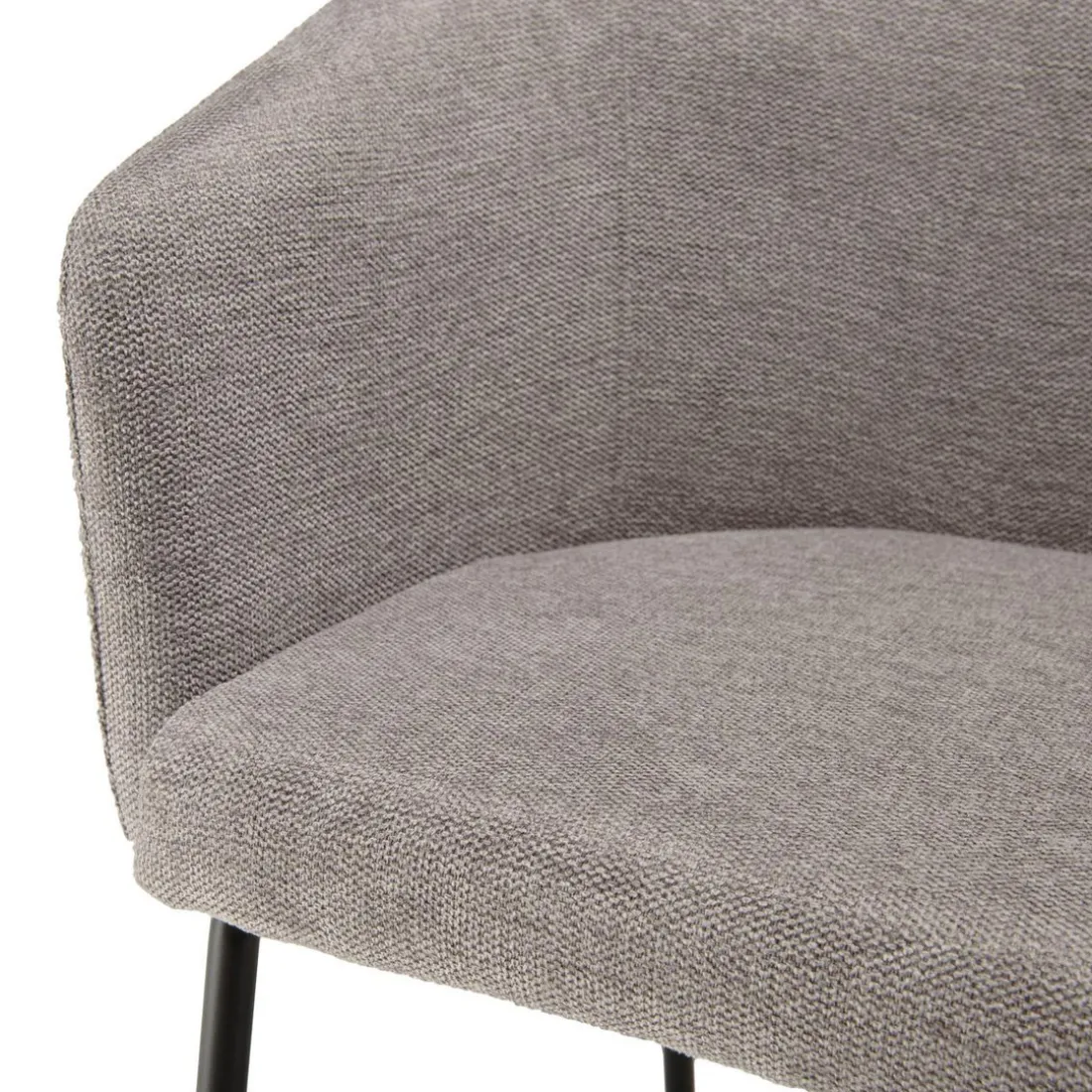 Lot de 2 chaises tissu gris clair pieds acier noir ULYSSE