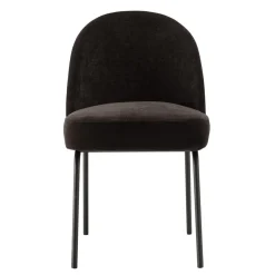 Lot de 2 chaises tissu noir pieds acier noir ULYSSE