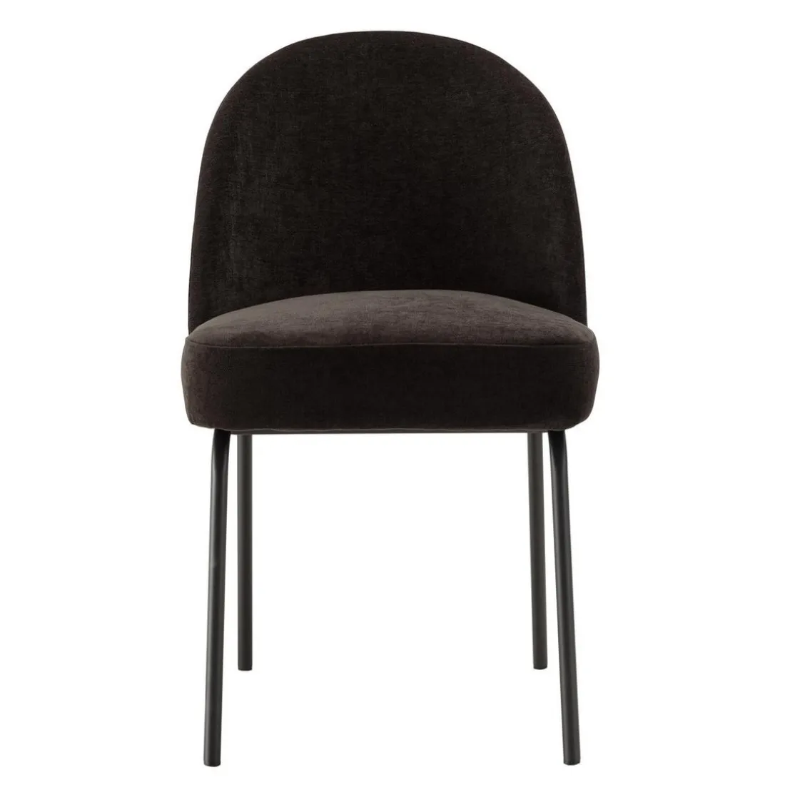 Lot de 2 chaises tissu noir pieds acier noir ULYSSE
