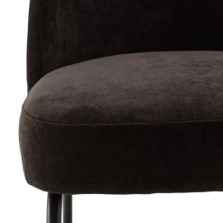 Lot de 2 chaises tissu noir pieds acier noir ULYSSE