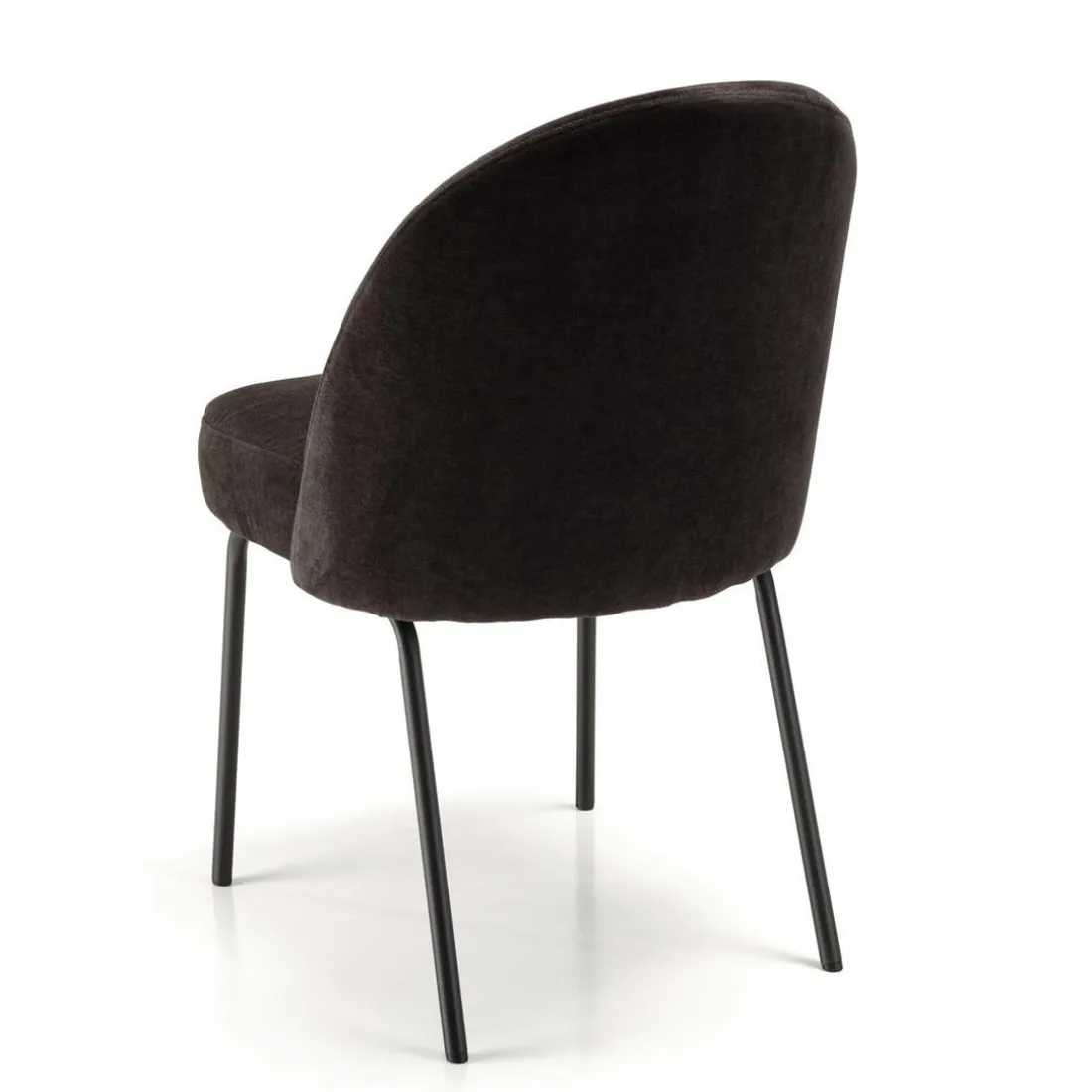 Lot de 2 chaises tissu noir pieds acier noir ULYSSE