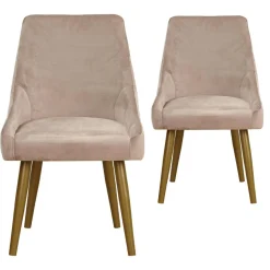 Lot de 2 Chaises Velours Taupe IGOR