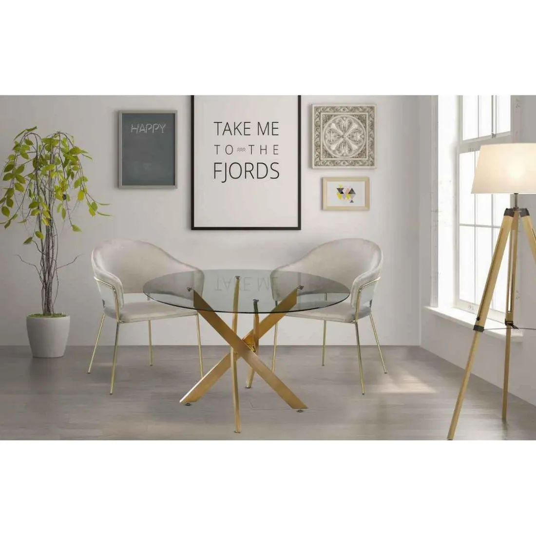 Lot De 2 Chaises/Fauteuils RICO Velours Taupe