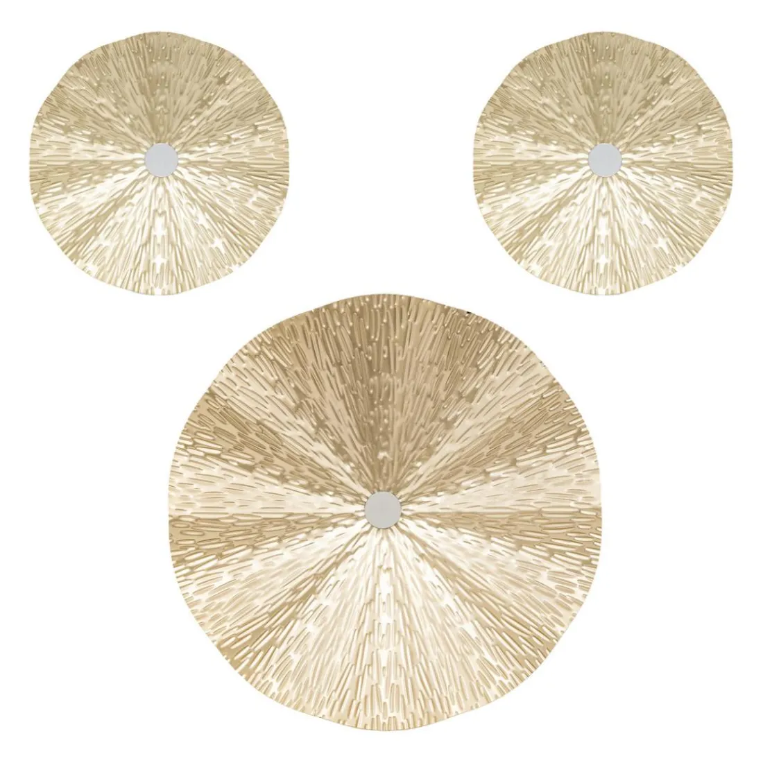Lot de 3 déco murales Leslie Métal doré