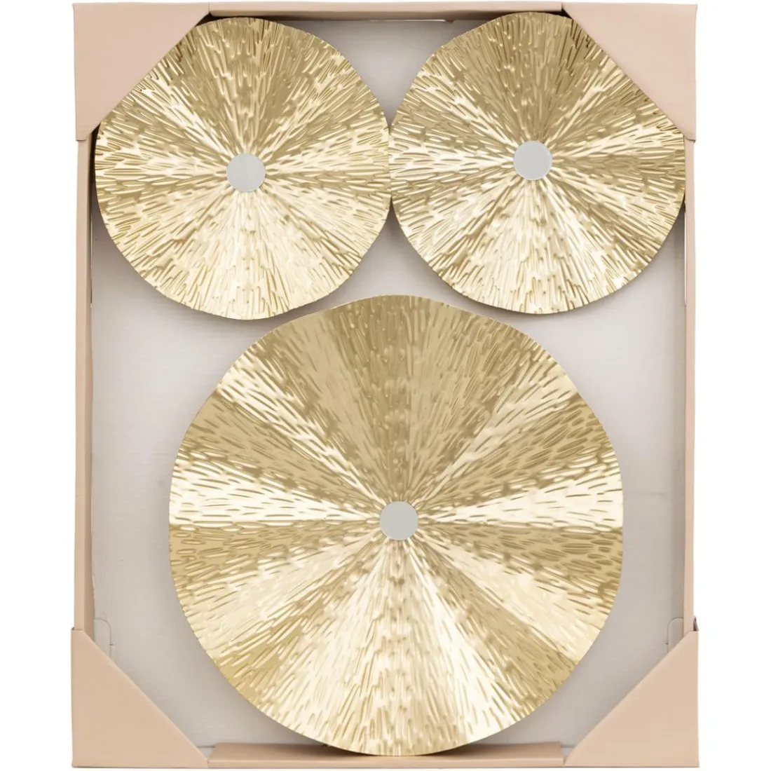 Lot de 3 déco murales Leslie Métal doré
