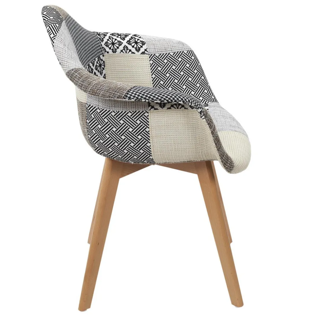 Lot de 2 Fauteuils Patchwork Gris