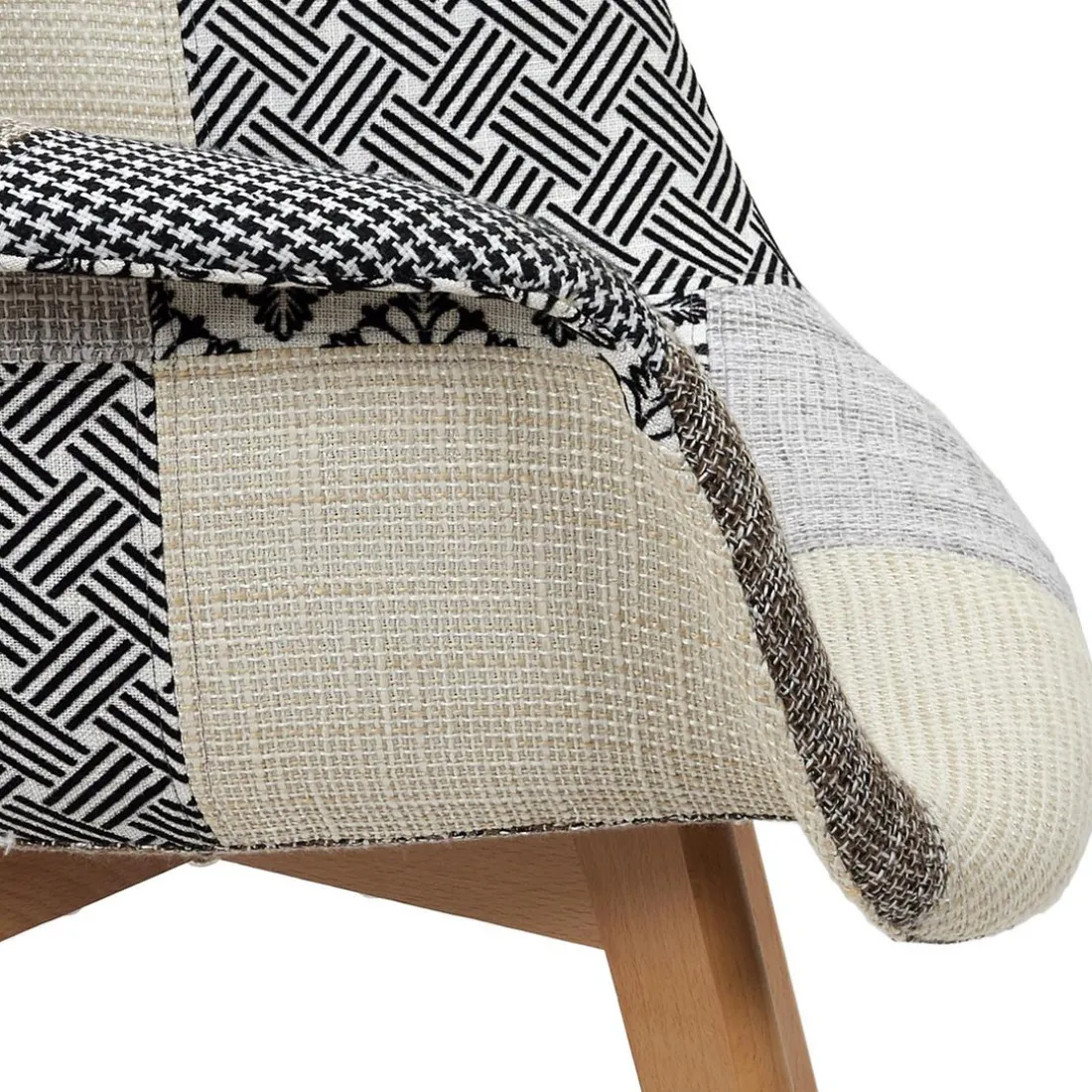 Lot de 2 Fauteuils Patchwork Gris