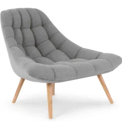 Lot de 2 Fauteuils Scandinaves Tissu Gris COSAY