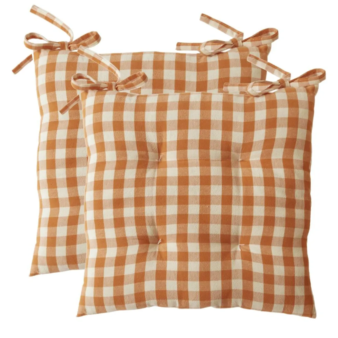 Lot de 2 Galettes de chaise VICHY - Orange