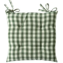 Lot de 2 Galettes de chaise VICHY vert foncé