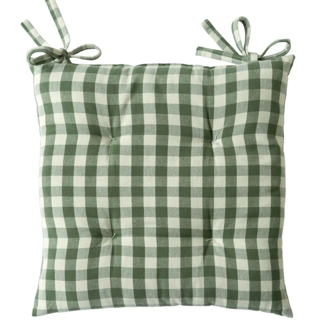 Lot de 2 Galettes de chaise VICHY vert foncé