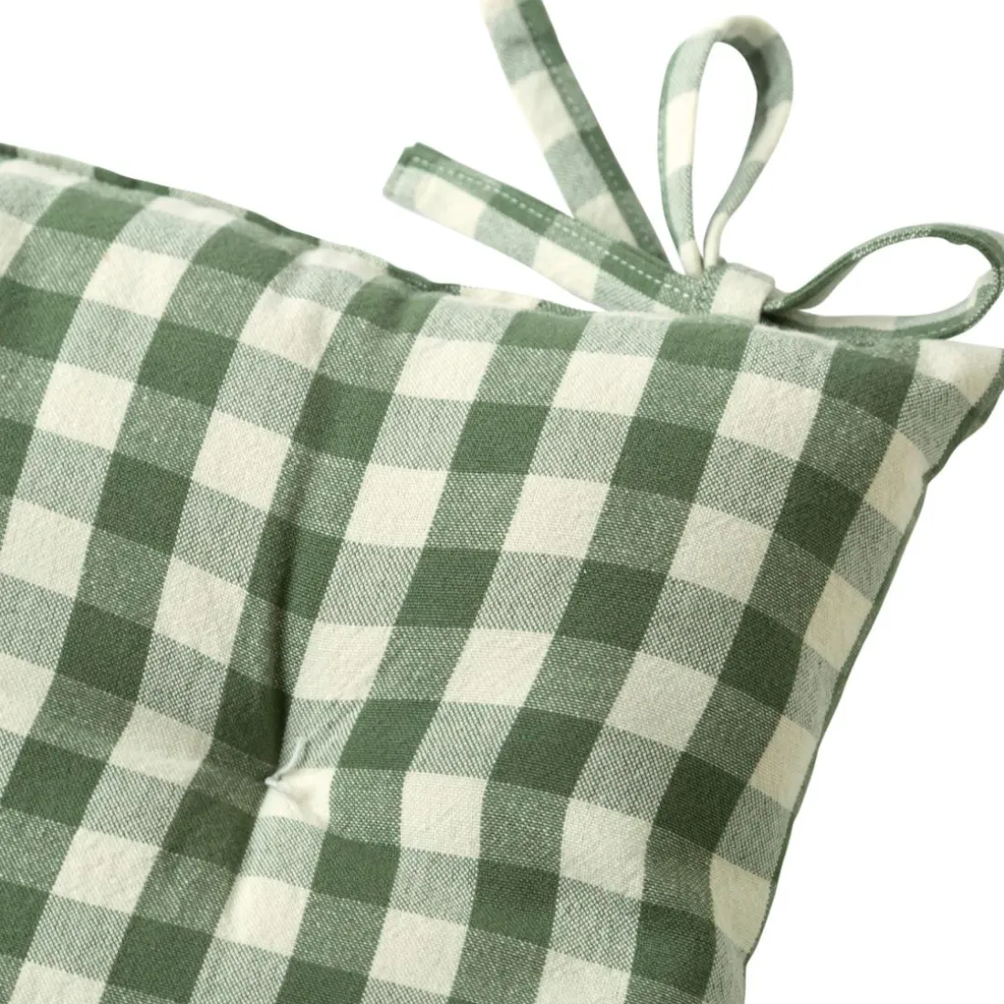 Lot de 2 Galettes de chaise VICHY vert foncé
