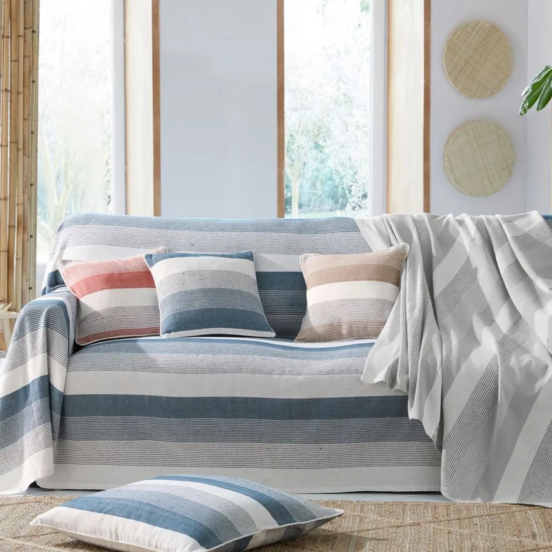 Lot de 2 housses de coussins TREPORT - beige