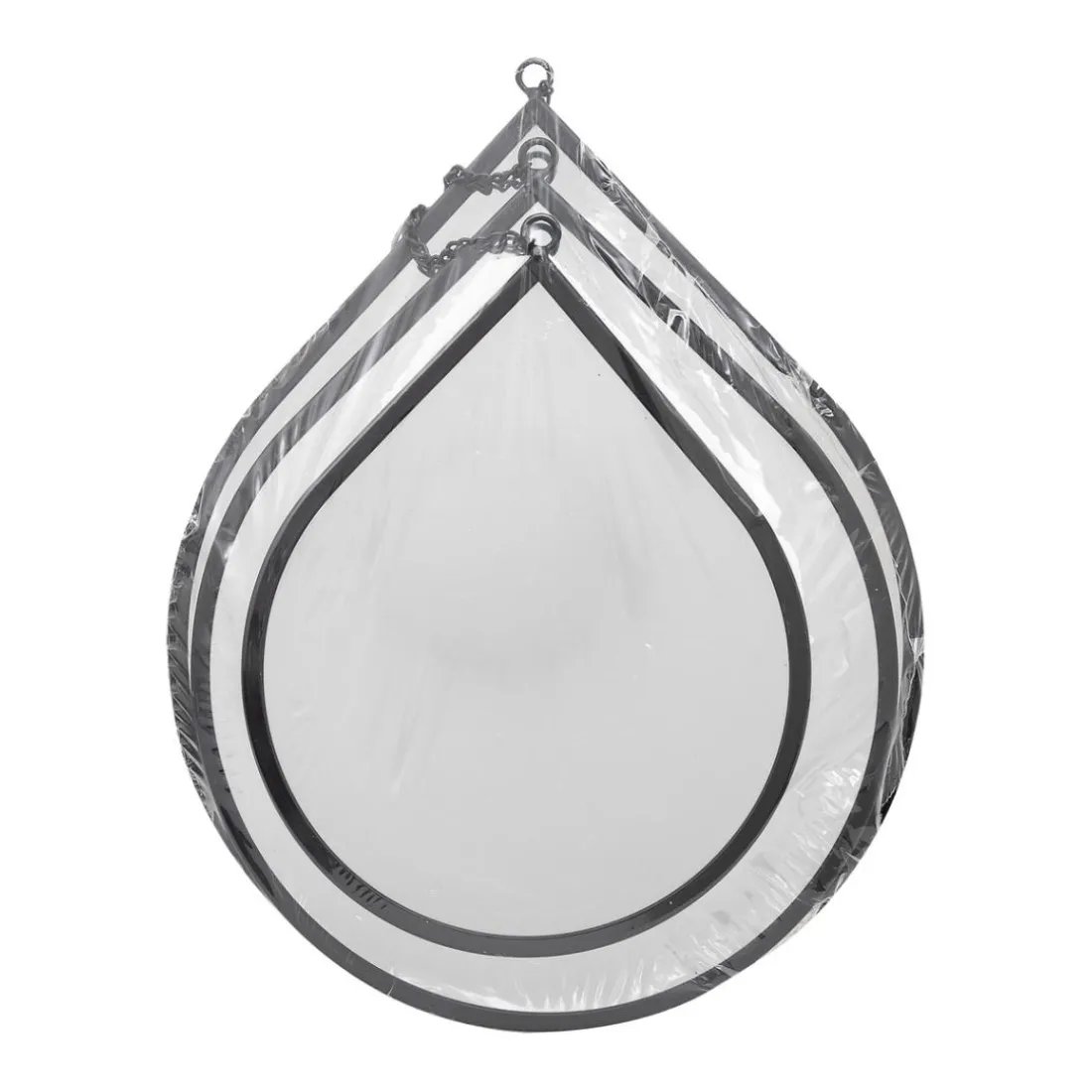 Lot de 3 miroirs goutte Leny Métal noir