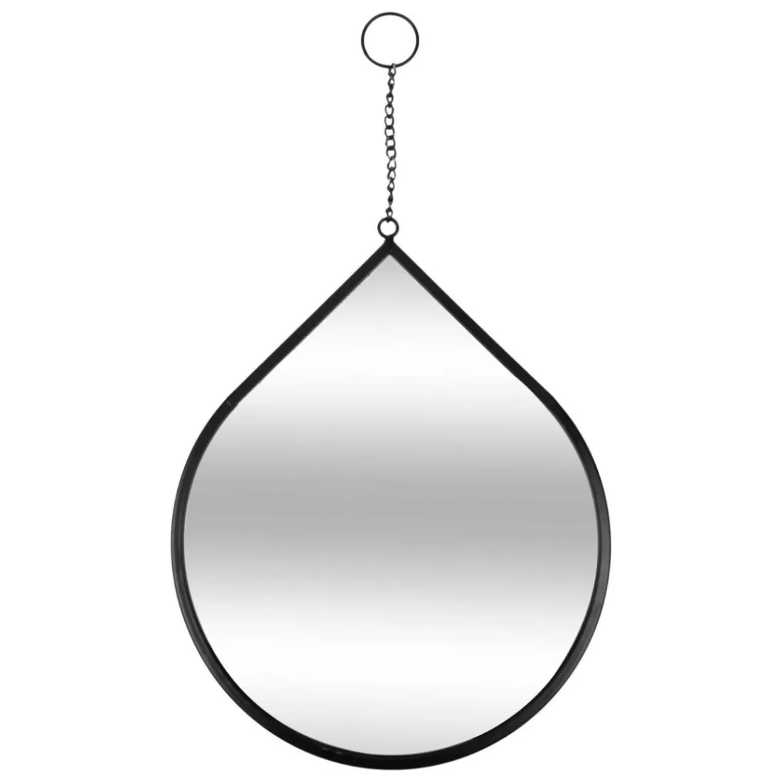 Lot de 3 miroirs goutte Leny Métal noir