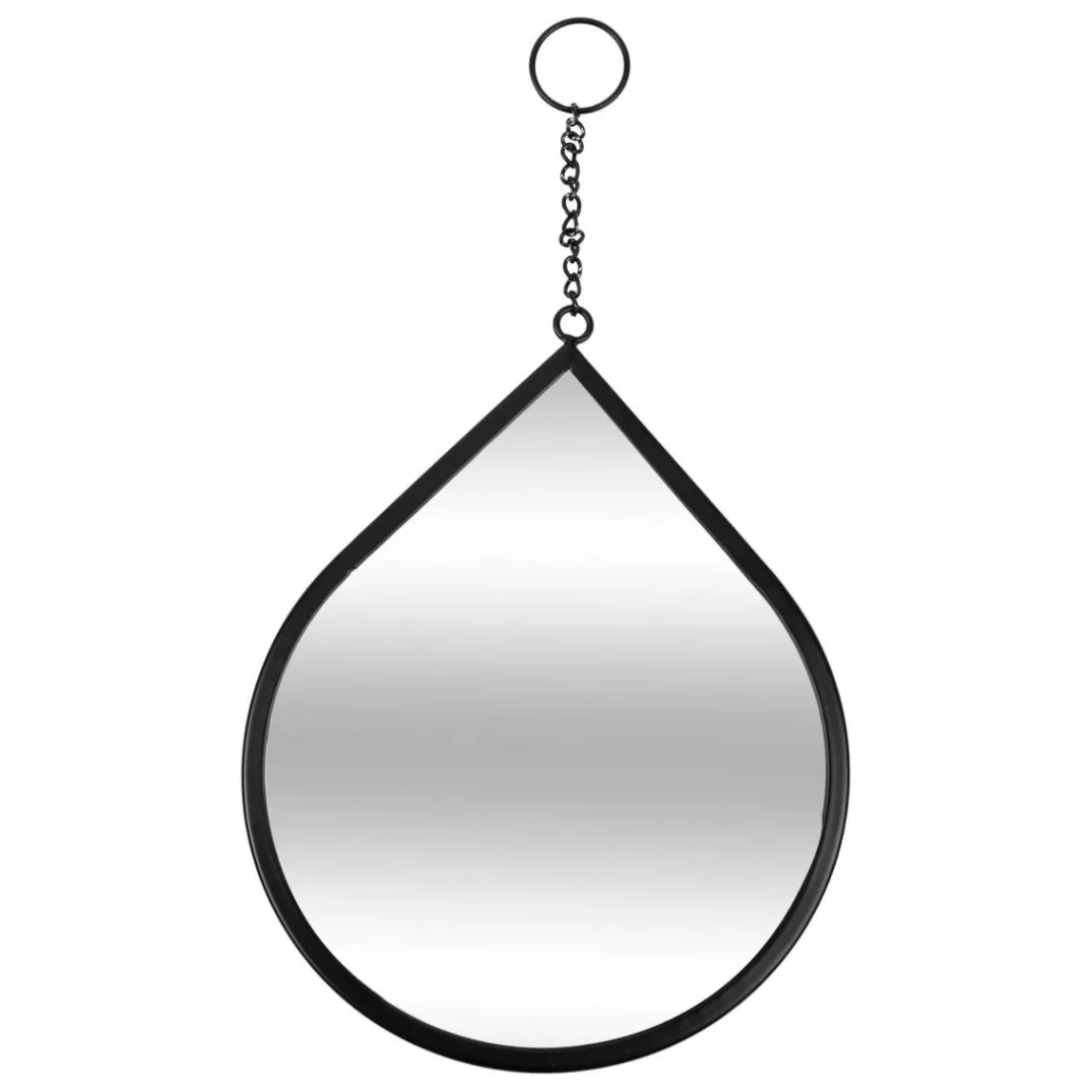 Lot de 3 miroirs goutte Leny Métal noir