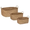 Lot de 3 Paniers paille Naturelle ELORA