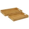 Lot de 2 plateaux de service bambou