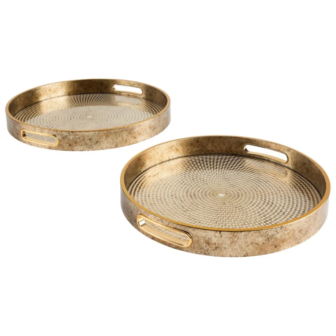Lot de 2 plateaux Elya Doré