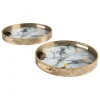 Lot de 2 plateaux Inaya Doré