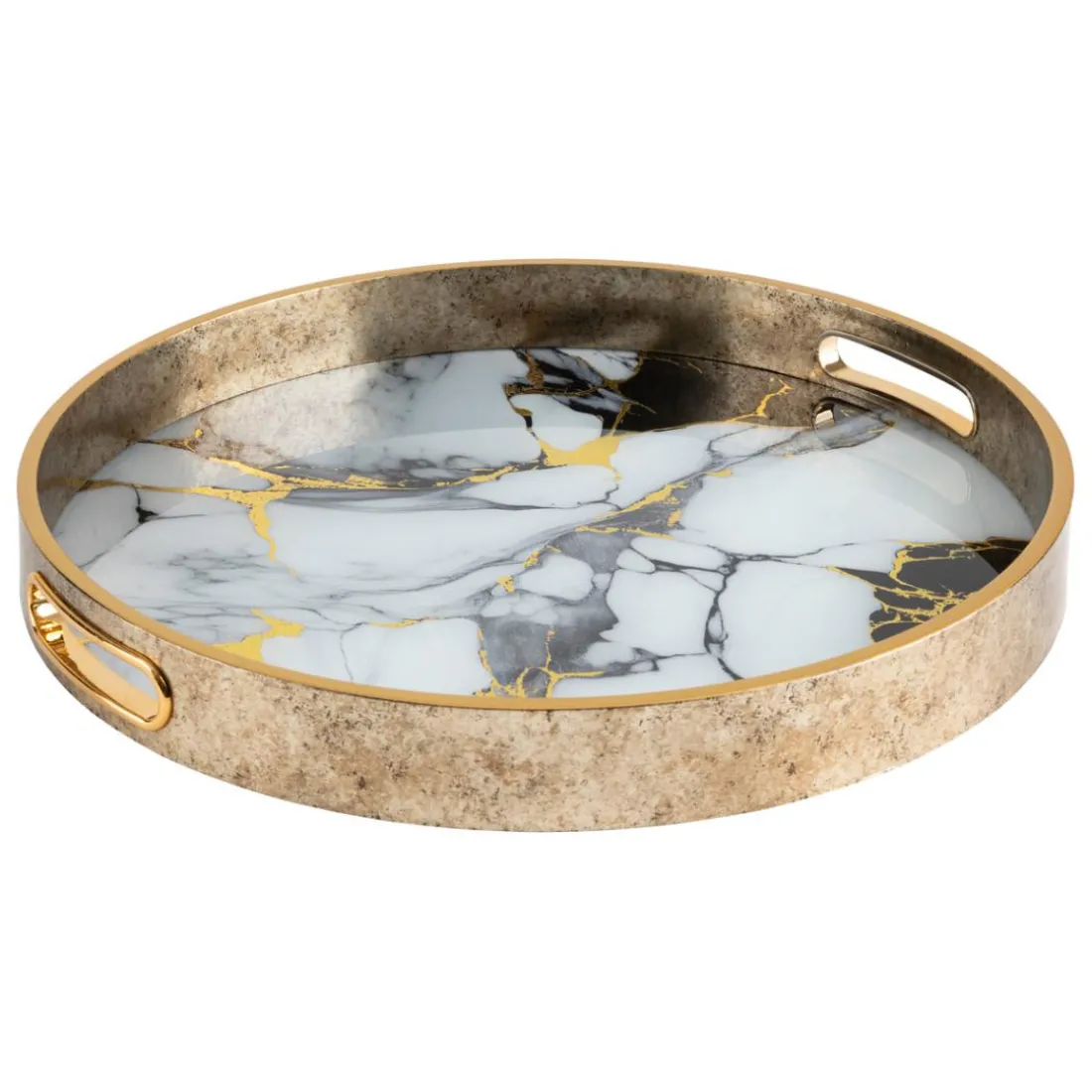 Lot de 2 plateaux Inaya Doré