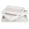 Lot de 3 plateaux style oriental avec moulures blanc