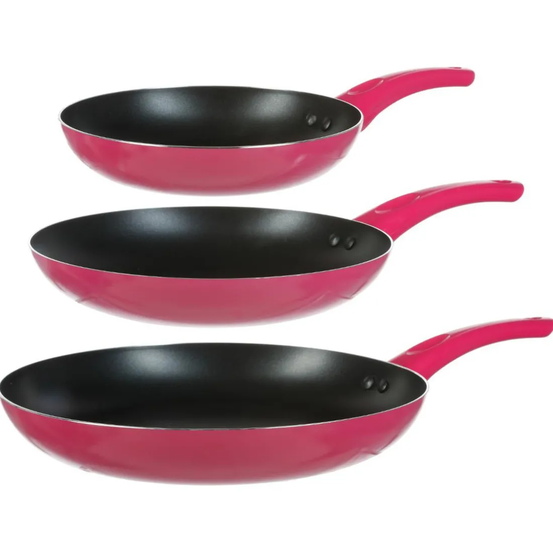 Lot de 3 poêles en aluminium noir