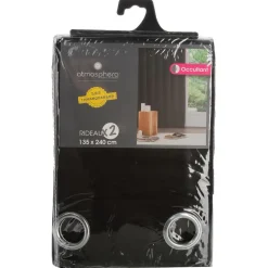 Lot de 2 rideaux occultants noirs 135X240