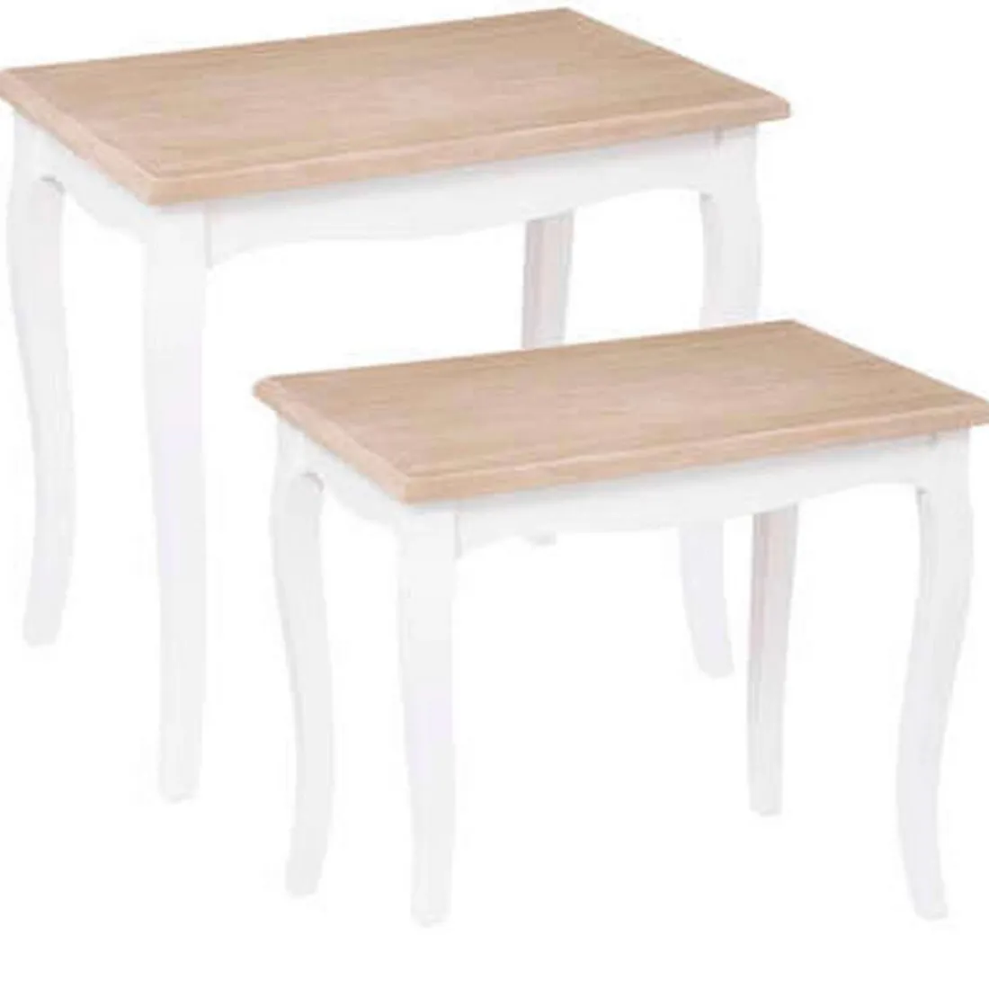 Lot de 2 Tables à Café Blanc