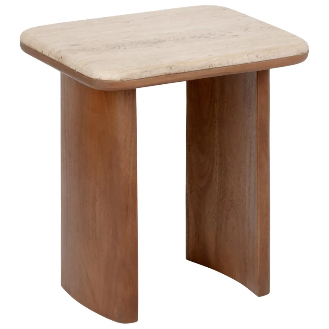 Lot de 2 tables basses Jivan Travertin Bois