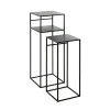 Lot de 2 tables d'appoint métal laqué noir