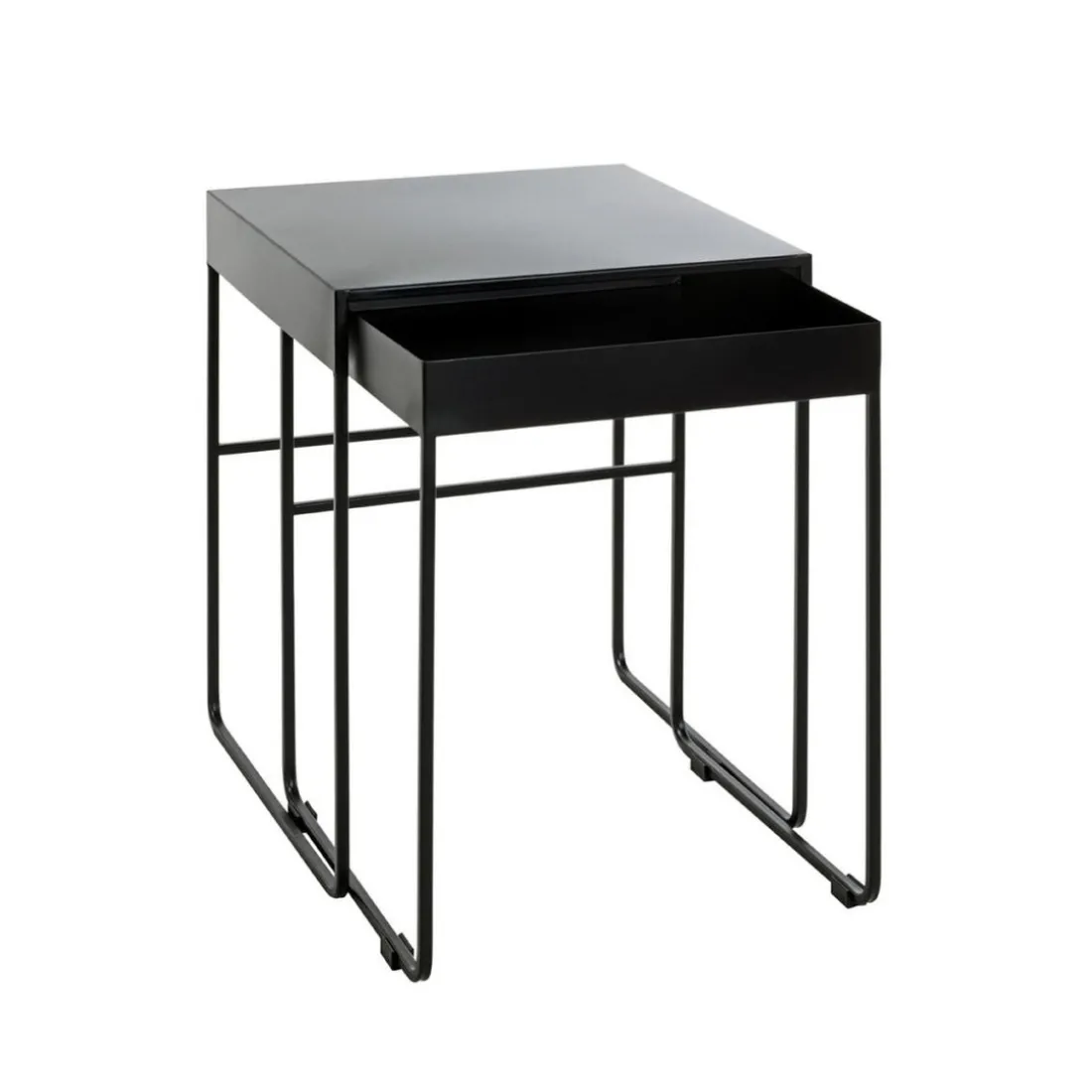 Lot de 2 tables d'appoint noir