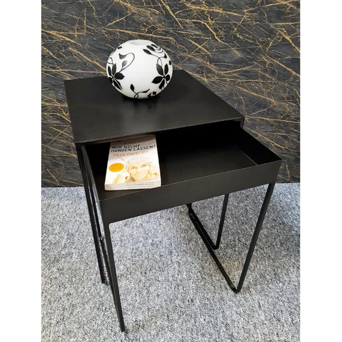 Lot de 2 tables d'appoint noir
